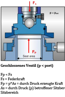 Funktion federbelastetes Sicherheitsventil